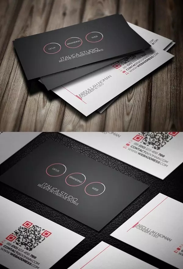 business card，Design，QR code，plane，